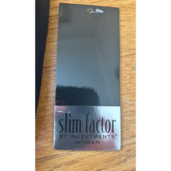 NWT Investments Woman Size 3X Slim Factor Crop Pants Black Stretch Crochet Trim - Picture 4 of 5